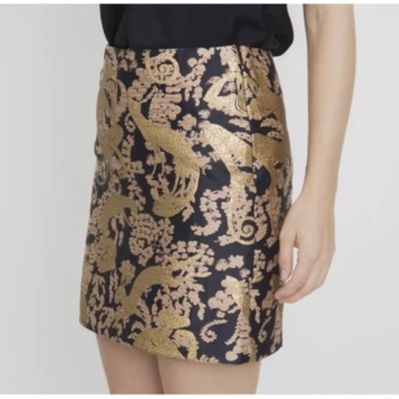 NEW Versace Jacquard Mini Skirt, Black Pink Gold, Size US 2 , EU 38 New w/Tag - Picture 5 of 12